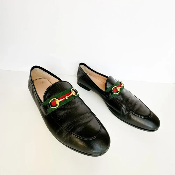Gucci Brixton Horsebit Web Leather Loafers Womens size 40 - Picture 1 of 12